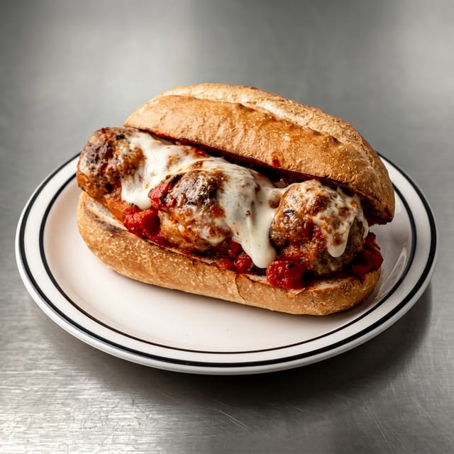 Meatball Parmigiana Sub.